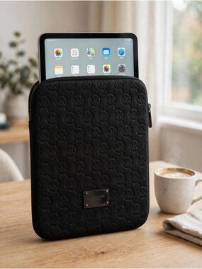 Michael Kors Black Quilted Mini Tablet Sleeve - Protective Carry Case